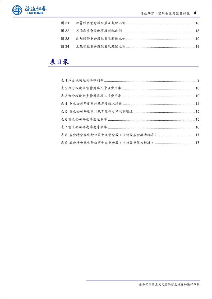 《家电行业19半年报情况汇总：整体盈利能力改善，利润端弹性释放-20190910-海通证券-20页》 - 第5页预览图