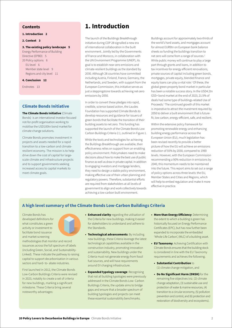 《2024欧洲建筑脱碳的20个政策杠杆报告（英文版）-CBI气候债券倡议组织》 - 第2页预览图