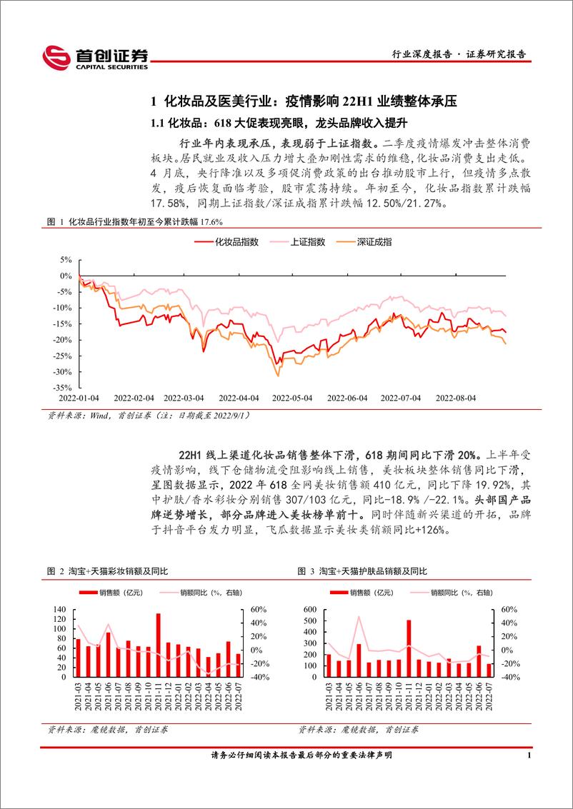 《美容护理行业深度报告：22H1美妆中报总结，冰雪消融终有日，浅草柳絮又一春-20220905-首创证券-27页》 - 第6页预览图