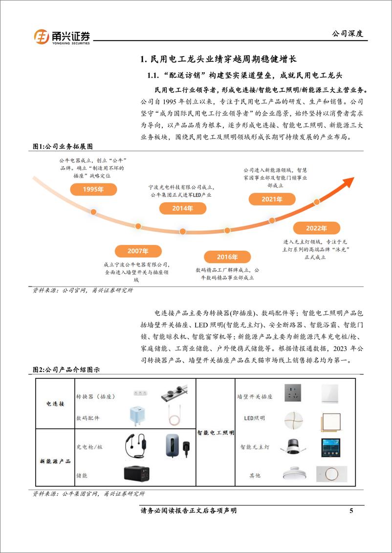 《公牛集团(603195)首次覆盖报告：穿越周期，多元发展进入新阶段-240910-甬兴证券-26页》 - 第5页预览图