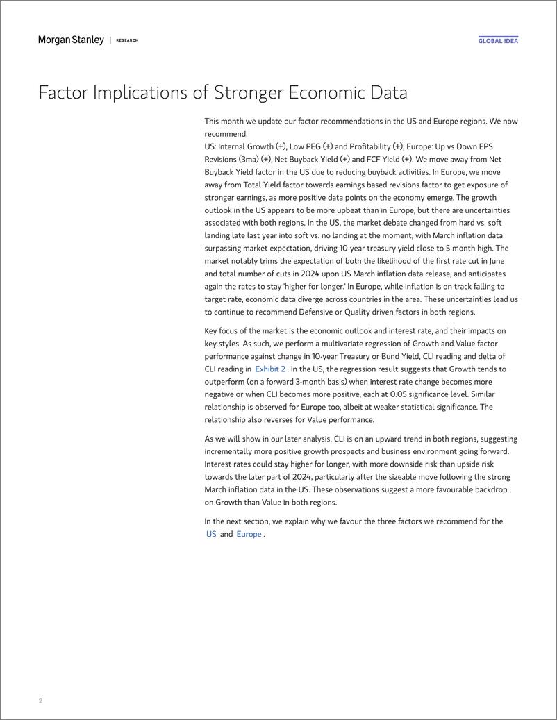 《Morgan Stanley Fixed-Quantitative Equity Research Quant Matters – Factor Implica...-107533775》 - 第2页预览图