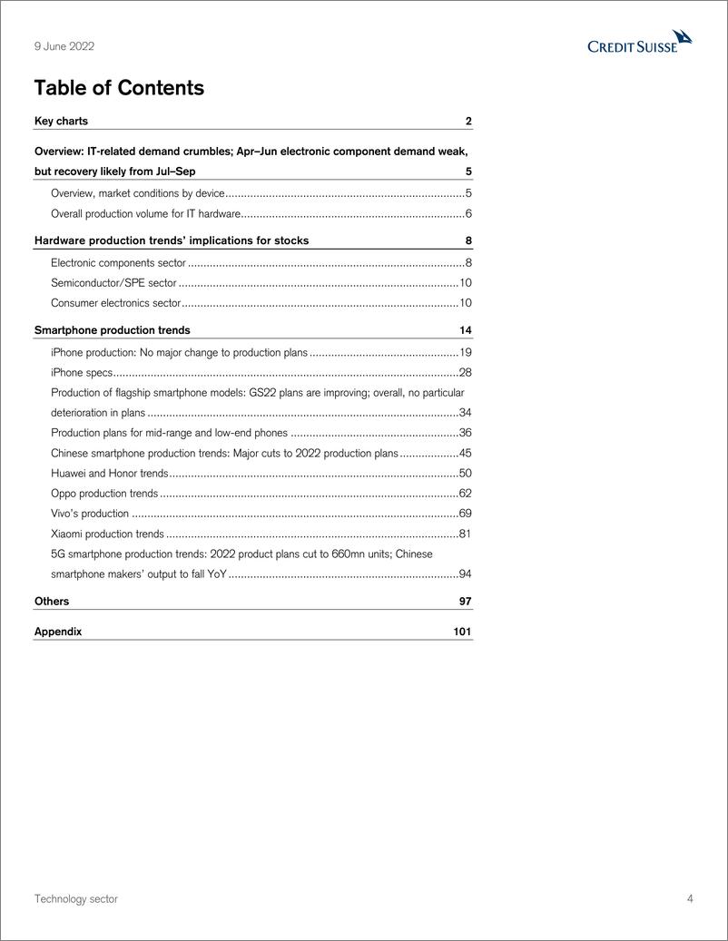 《瑞信-亚太地区科技行业-亚洲反馈(硬件)：IT相关需求下滑；4-6月电子元件需求疲软，但从7-9月有望复苏-2022.6.9-113页》 - 第5页预览图
