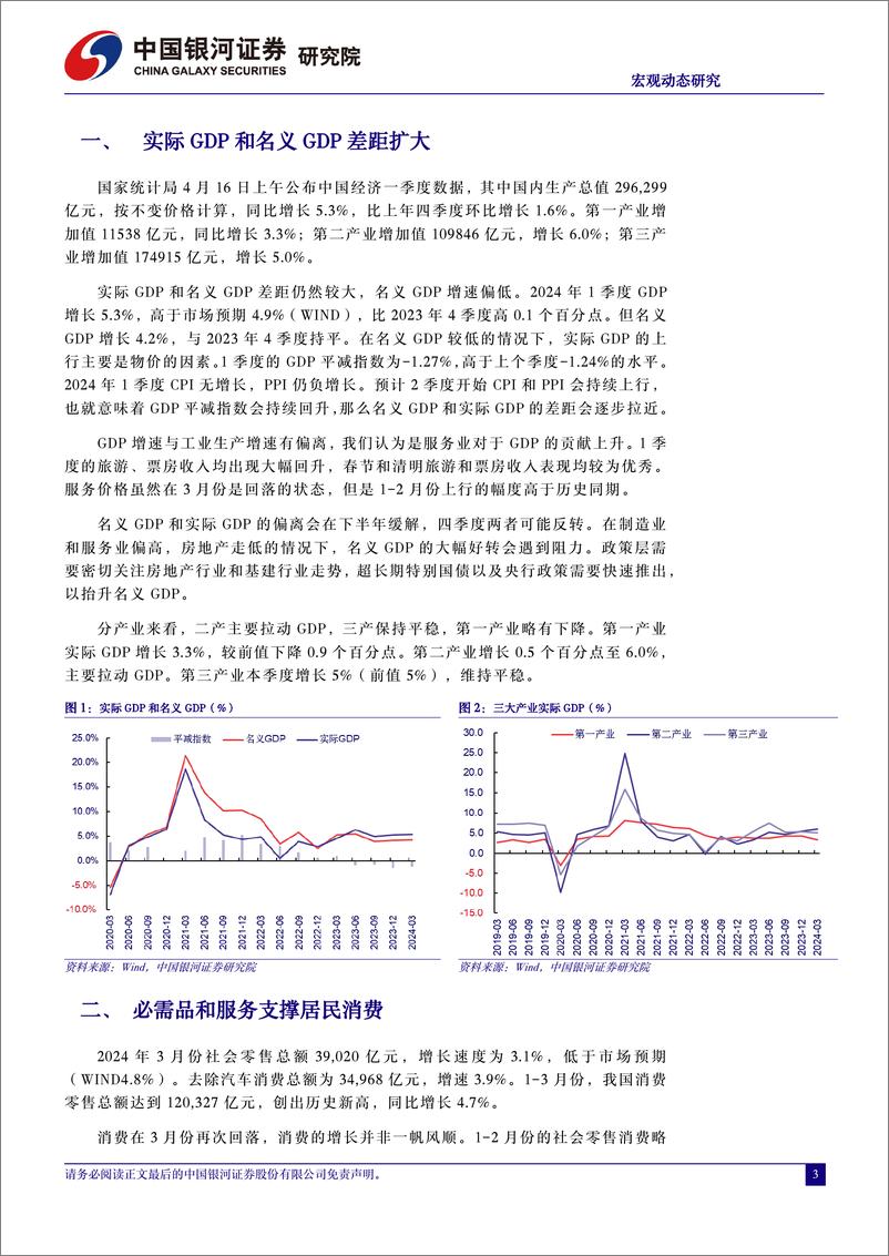 《2024年一季度经济数据分析：名义增长有待回归-240416-银河证券-12页》 - 第3页预览图