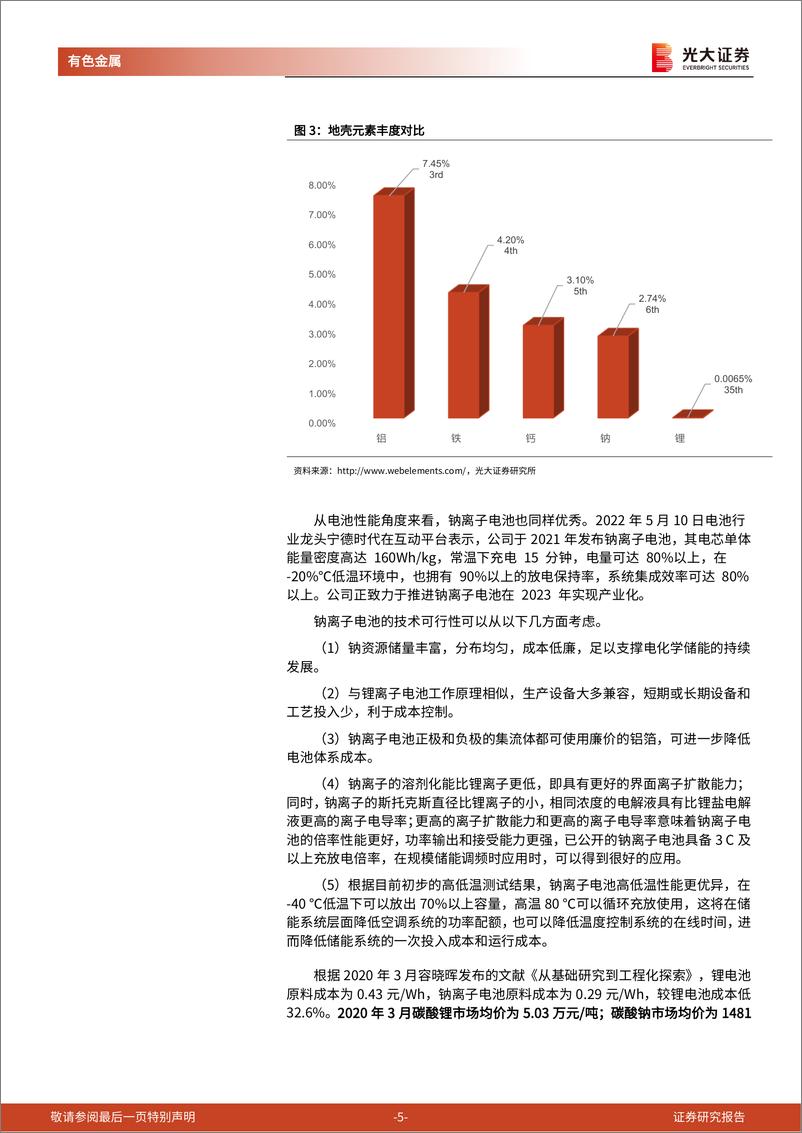 《有色金属行业钠离子电池研究报告之二：钠电池发展对产业链和上市公司的影响估算-20220815-光大证券-21页》 - 第6页预览图