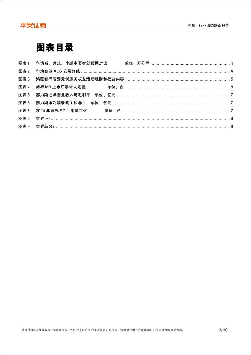 《汽车行业鸿蒙智行跟踪系列：智驾领先优势明确，智界有望成为鸿蒙智行第二增长极-241120-平安证券-10页》 - 第3页预览图