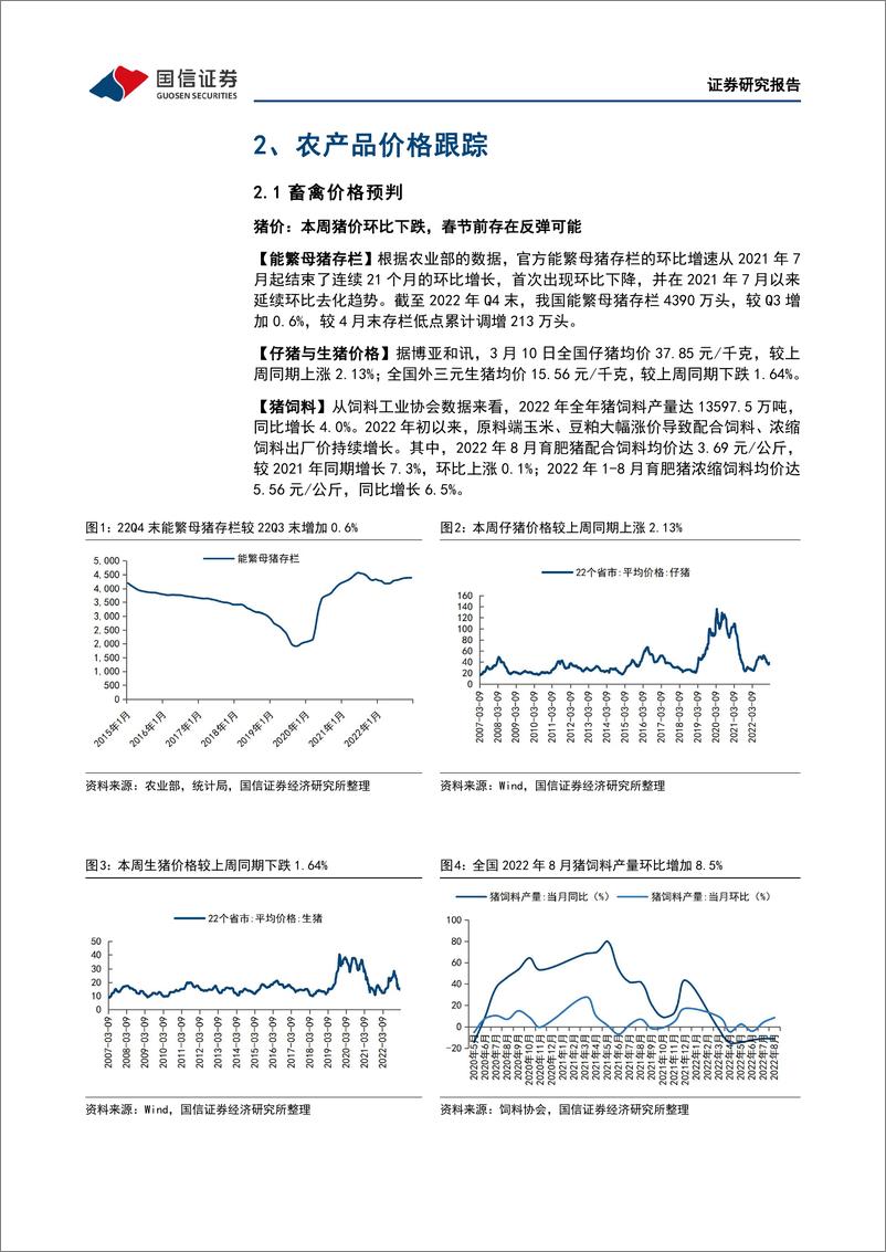 《农林牧渔行业农产品研究跟踪系列报告（62）：本周全国生猪均价环比下跌1.64%，仔猪均价环比上涨2.13%-20230312-国信证券-21页》 - 第7页预览图