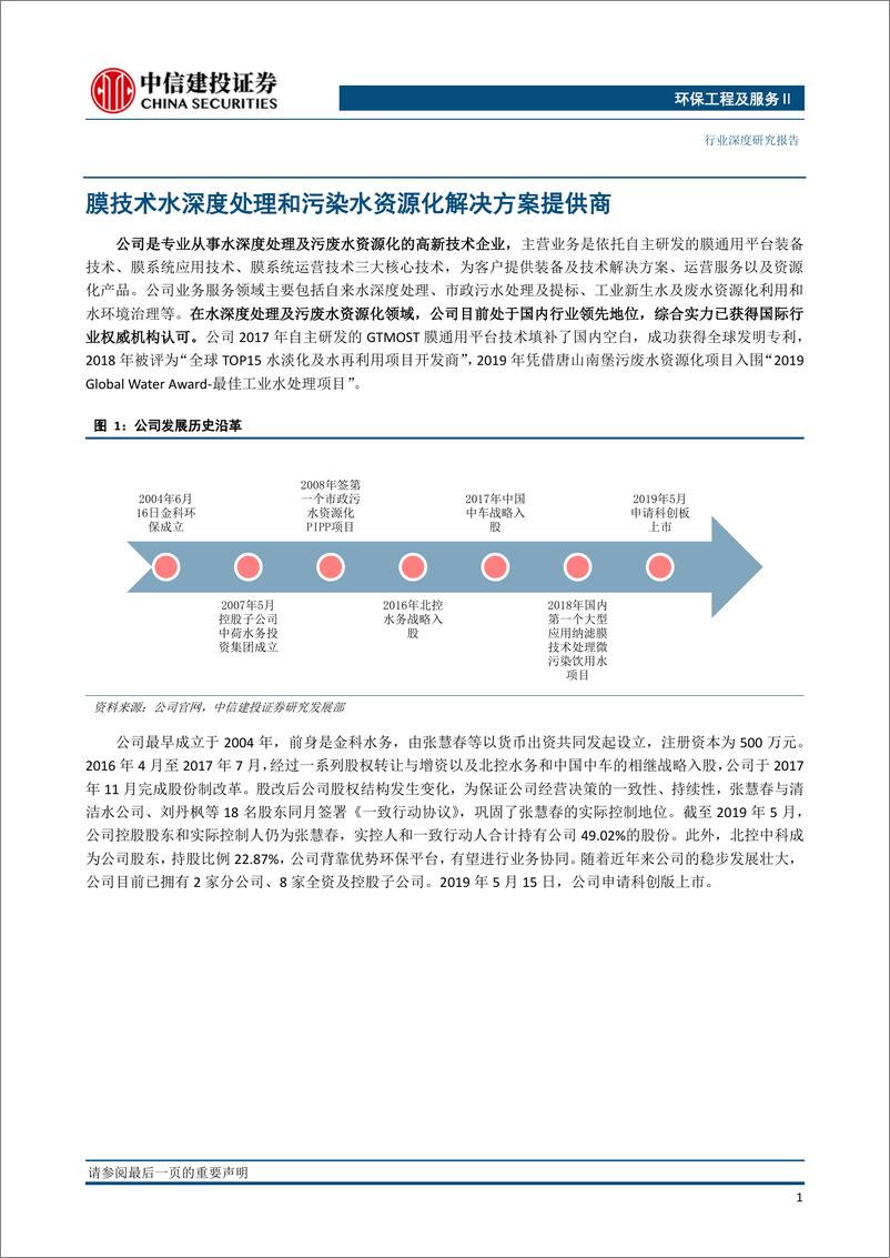 《环保工程及服务行业：金科环境，膜技术水深度处理和污染水资源化解决方案提供商-20190829-中信建投-21页》 - 第5页预览图