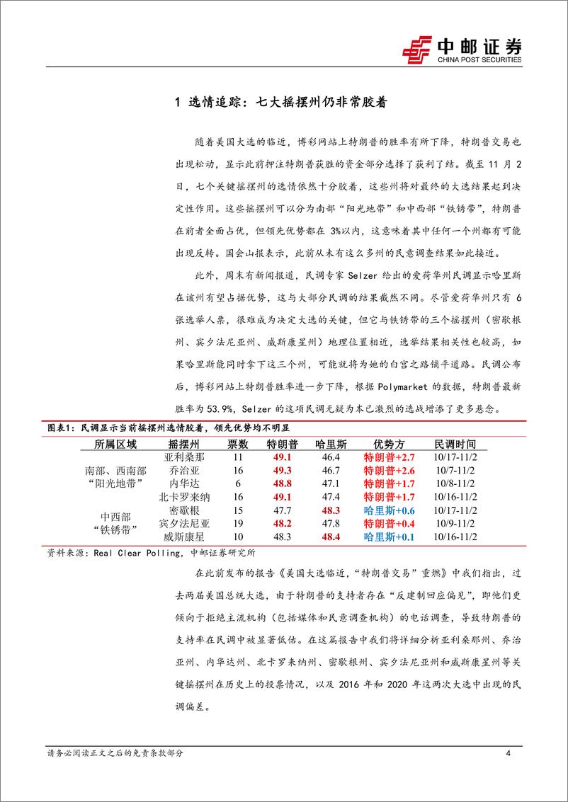 《宏观观点-美国大选跟踪：摇摆州选情依然胶着-241103-中邮证券-16页》 - 第4页预览图