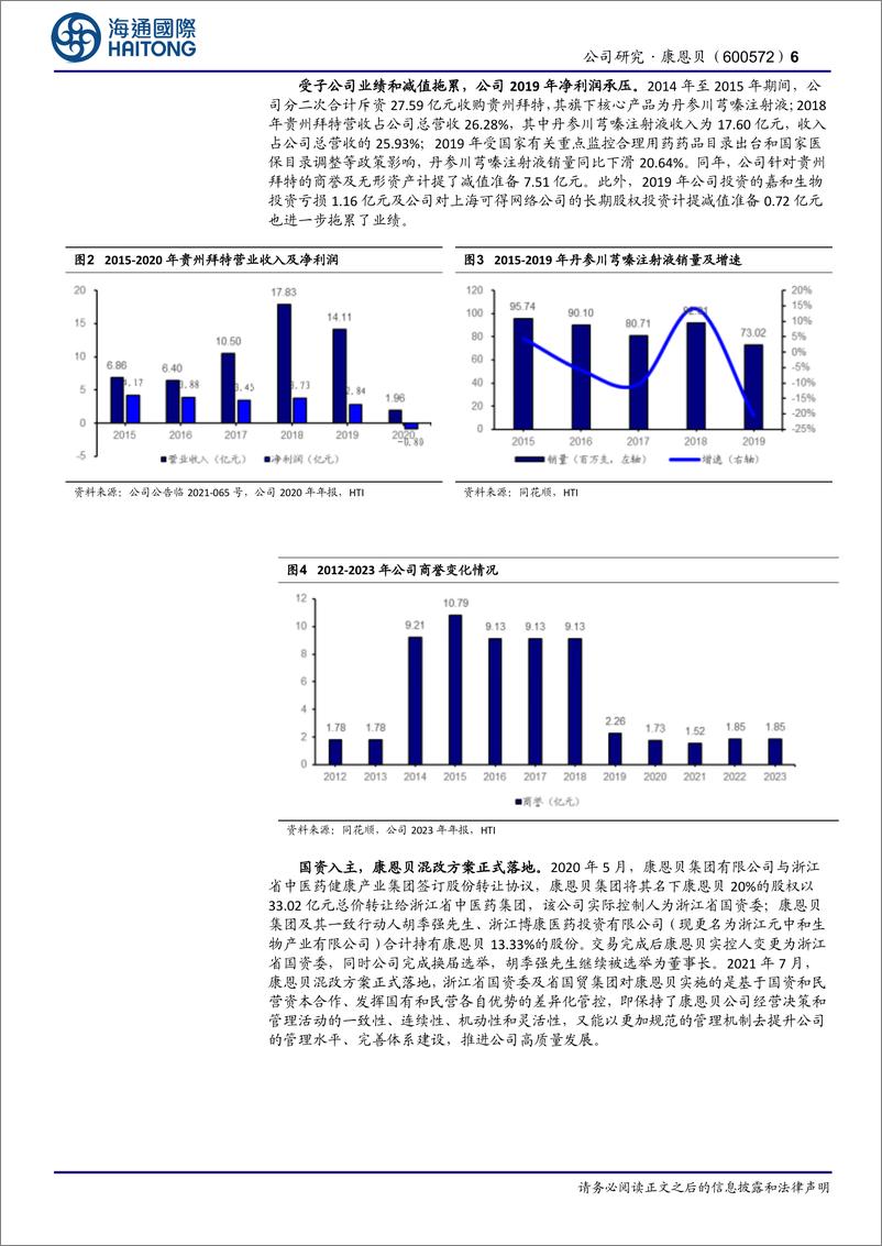 《海通国际-康恩贝-600572-首次覆盖：冬去春已来，大品牌大品种领航发展》 - 第6页预览图