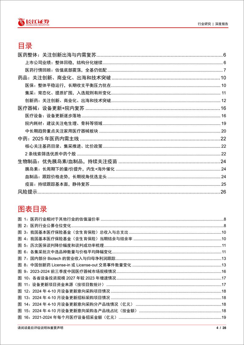 《医药行业2025年度投资策略：创新出海与内需复苏并行，医药大有可为-250106-长江证券-28页》 - 第4页预览图