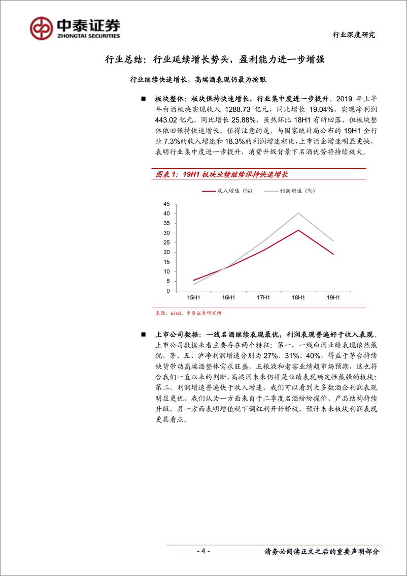 《白酒行业中报总结：高档酒引领行业延续快增，优势品牌强者愈强-20190903-中泰证券-14页》 - 第5页预览图