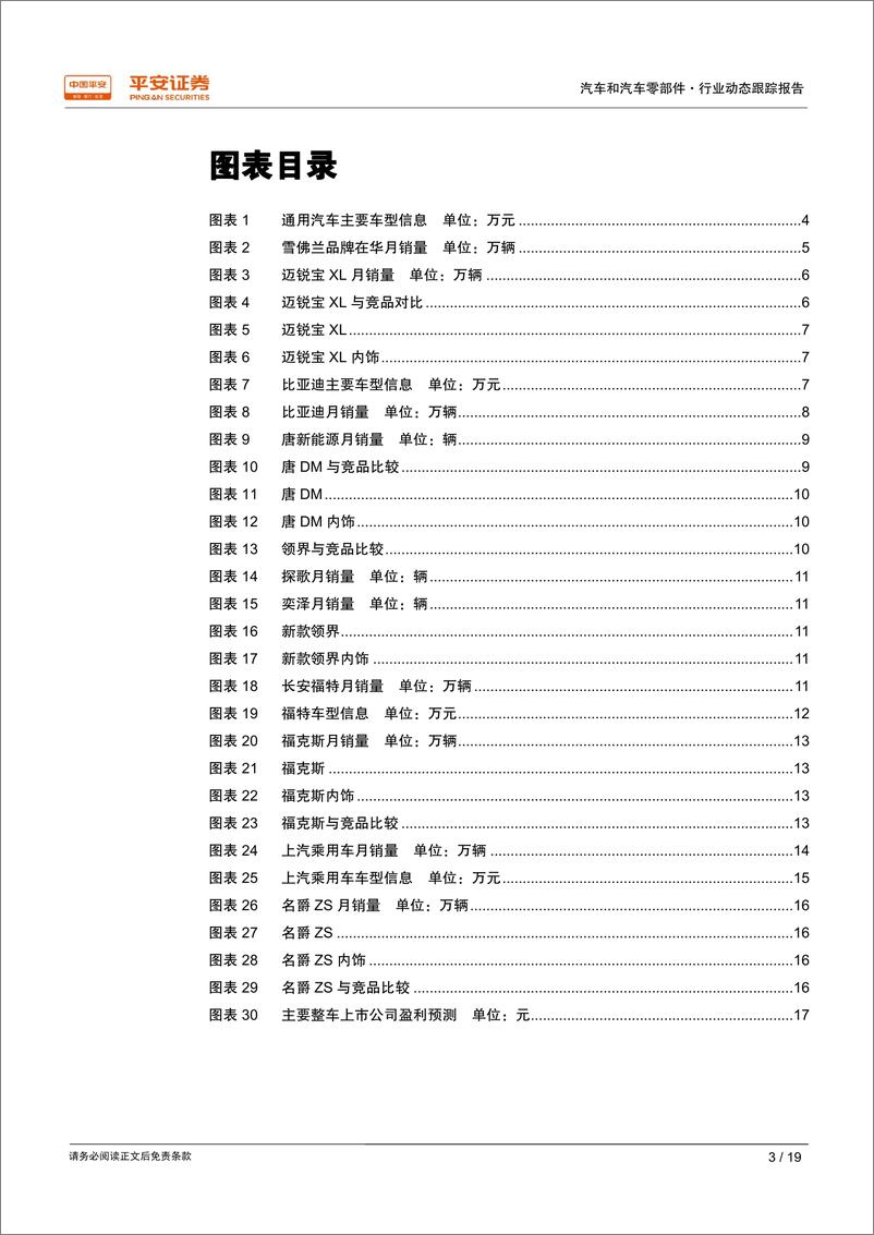 《汽车和汽车零部件行业草根调研系列之：雪佛兰、福特、比亚迪、名爵专攻细分市场-20190103-平安证券-19页》 - 第3页预览图