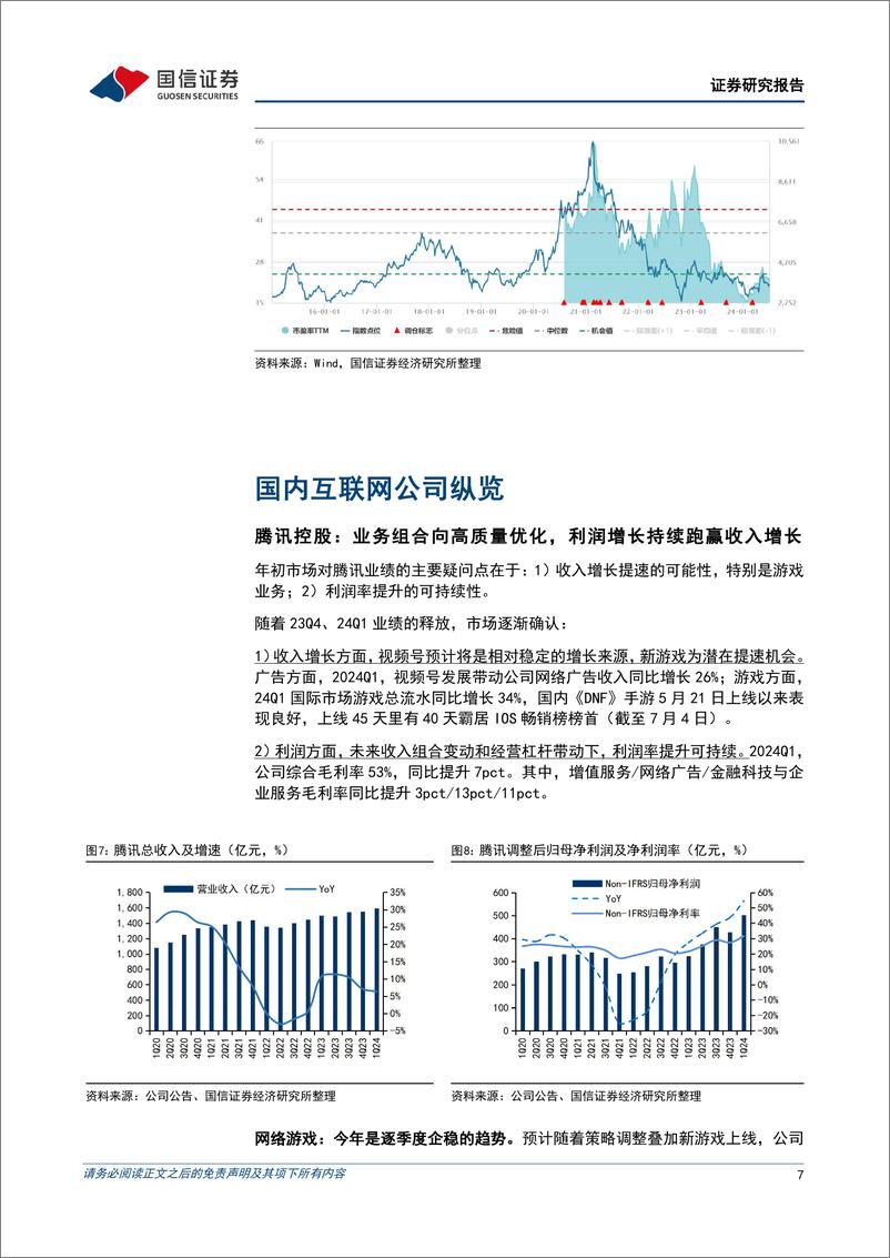 《互联网行业2024上半年回顾暨7月投资策略：互联网板块筑底确认，推荐配置竞争格局清晰的互联网龙头-240708-国信证券-32页》 - 第7页预览图