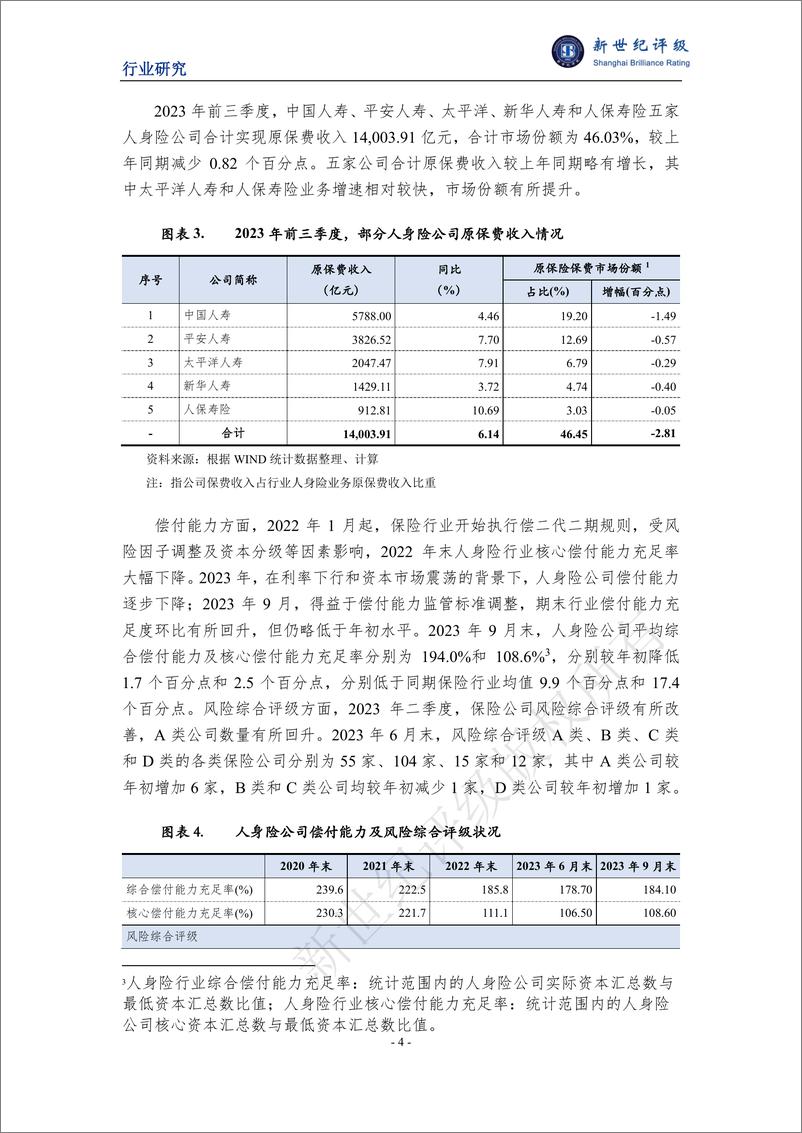 《新世纪评级：2023年人身险行业信用回顾与2024年展望报告》 - 第4页预览图