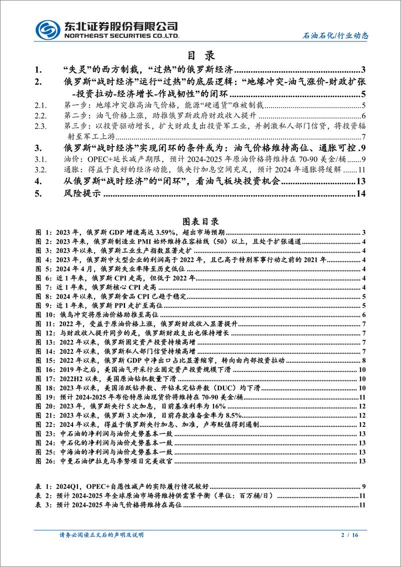 《石油石化行业油气板块投资机会：俄罗斯“战时经济”的“闭环”与“过热”-240624-东北证券-16页》 - 第2页预览图