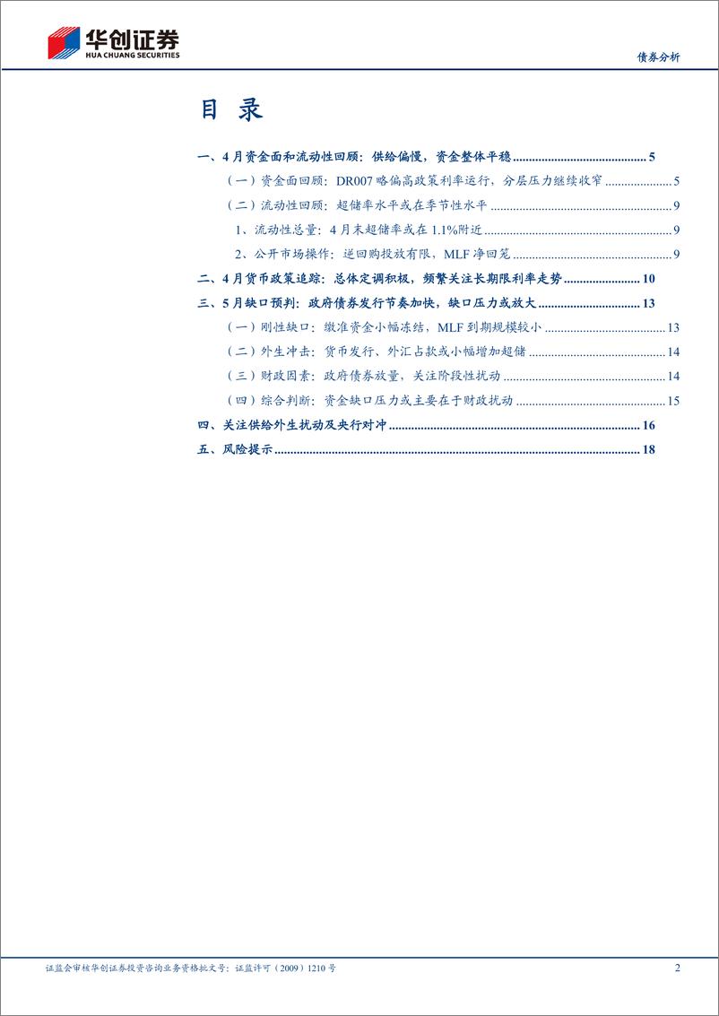 《【债券分析】5月流动性月报：关注供给外生扰动及央行对冲-240505-华创证券-21页》 - 第2页预览图