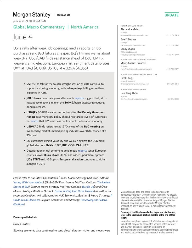 《Morgan Stanley Fixed-Global Macro Commentary June 4-108563918》 - 第1页预览图