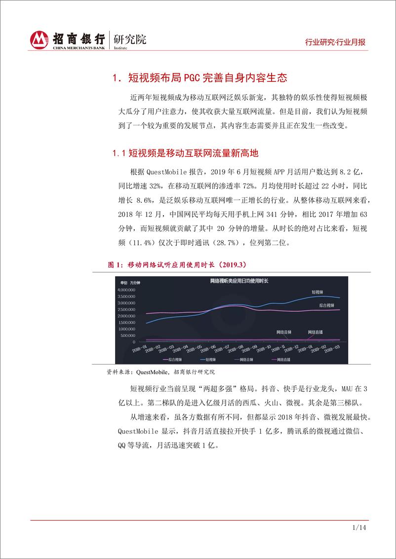 《传媒行业月度报告（2019年8月）：短视频收割流量，布局PGC完善内容生态-20190830-招商银行-18页》 - 第5页预览图