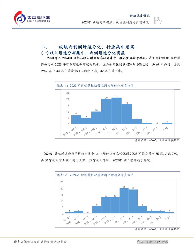 《医药行业深度研究：2024Q1业绩迎来拐点，板块盈利能力出现修复-240514-太平洋证券-21页》 - 第7页预览图