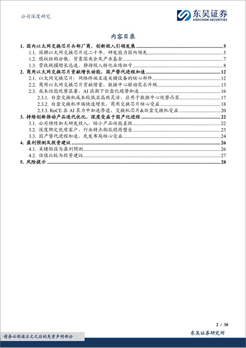 《东吴证券-盛科通信-688702-国产交换机芯片头部厂商，踏AI＋白盒化之浪》 - 第2页预览图