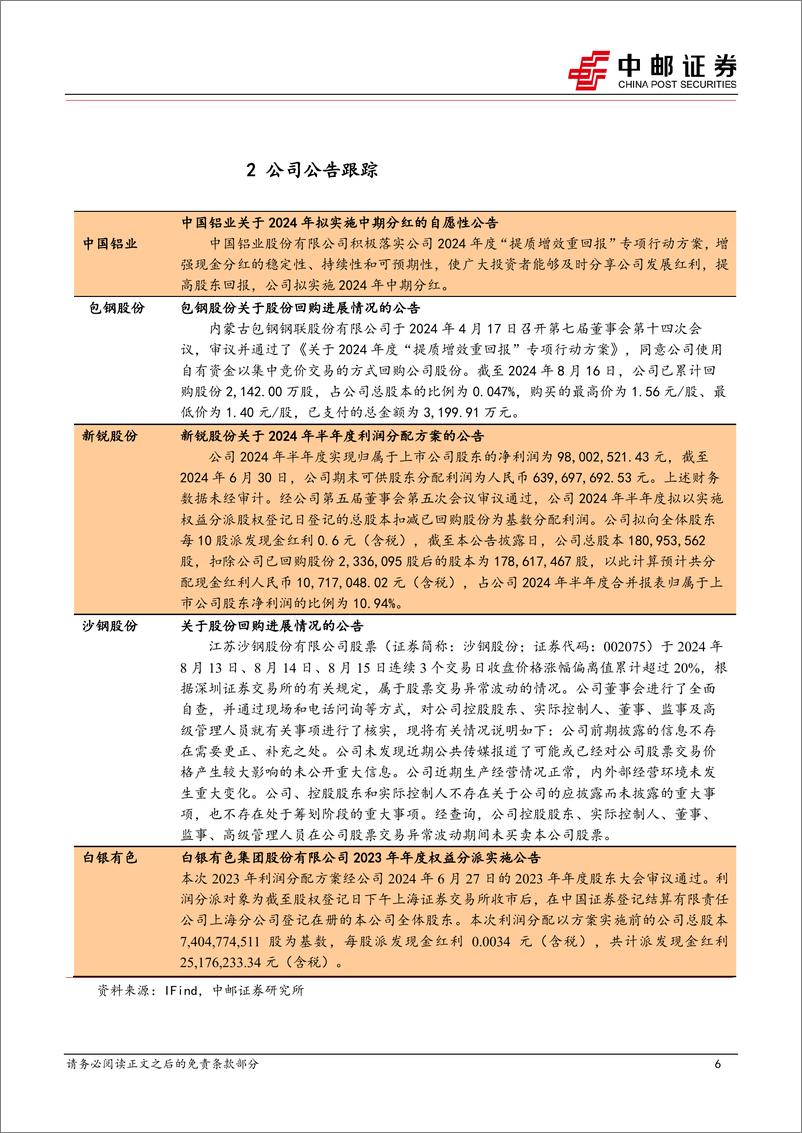 《有色金属行业报告：黄金新高，迎接主升浪-240817-中邮证券-13页》 - 第6页预览图