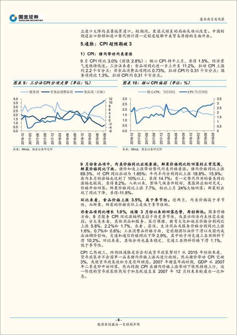 《基本面月度观察2019年第10期：冲高的CPI指数，分化的经济数据-20191030-国金证券-12页》 - 第7页预览图