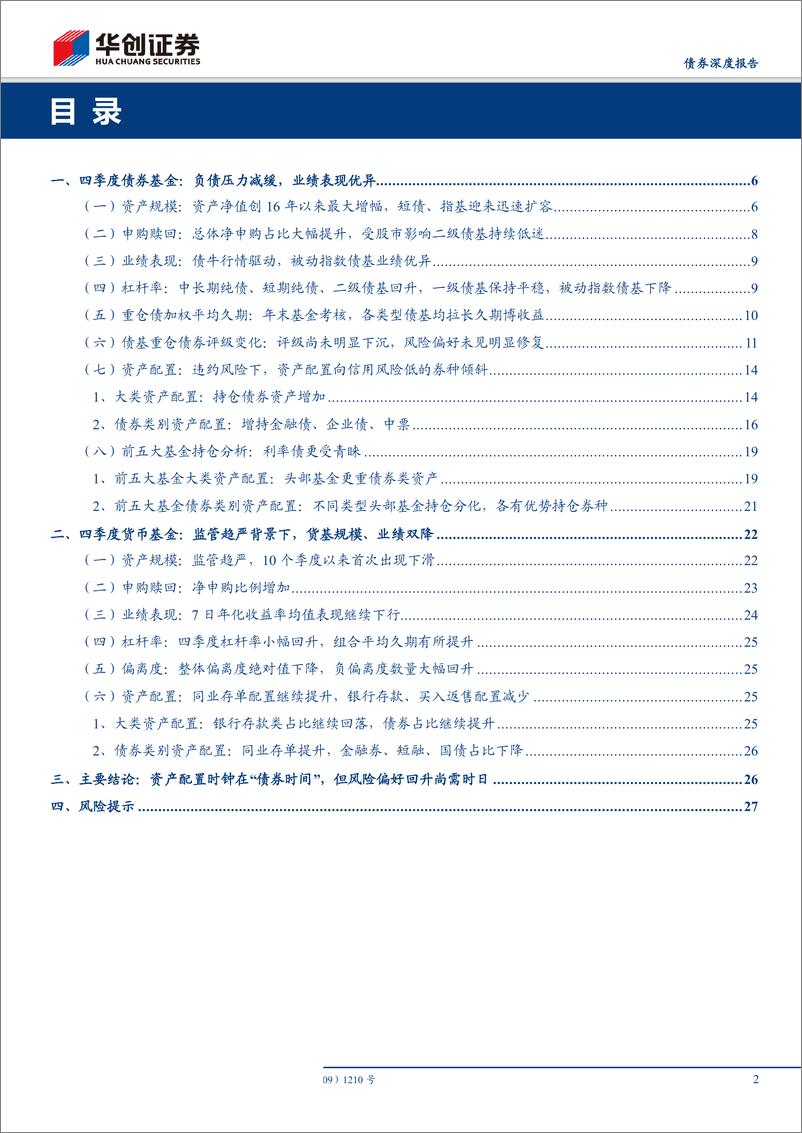 《债基和货基四季报点评：资产配置时钟在“债券时间”，但风险偏好回升尚需时日-20190201-华创证券-30页》 - 第3页预览图