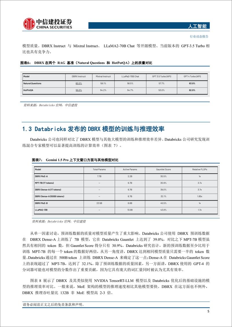 《人工智能行业：Databricks公司开源1320亿参数DBRX模型，目前性能最领先的MoE架构大模型-240401-中信建投-17页》 - 第7页预览图