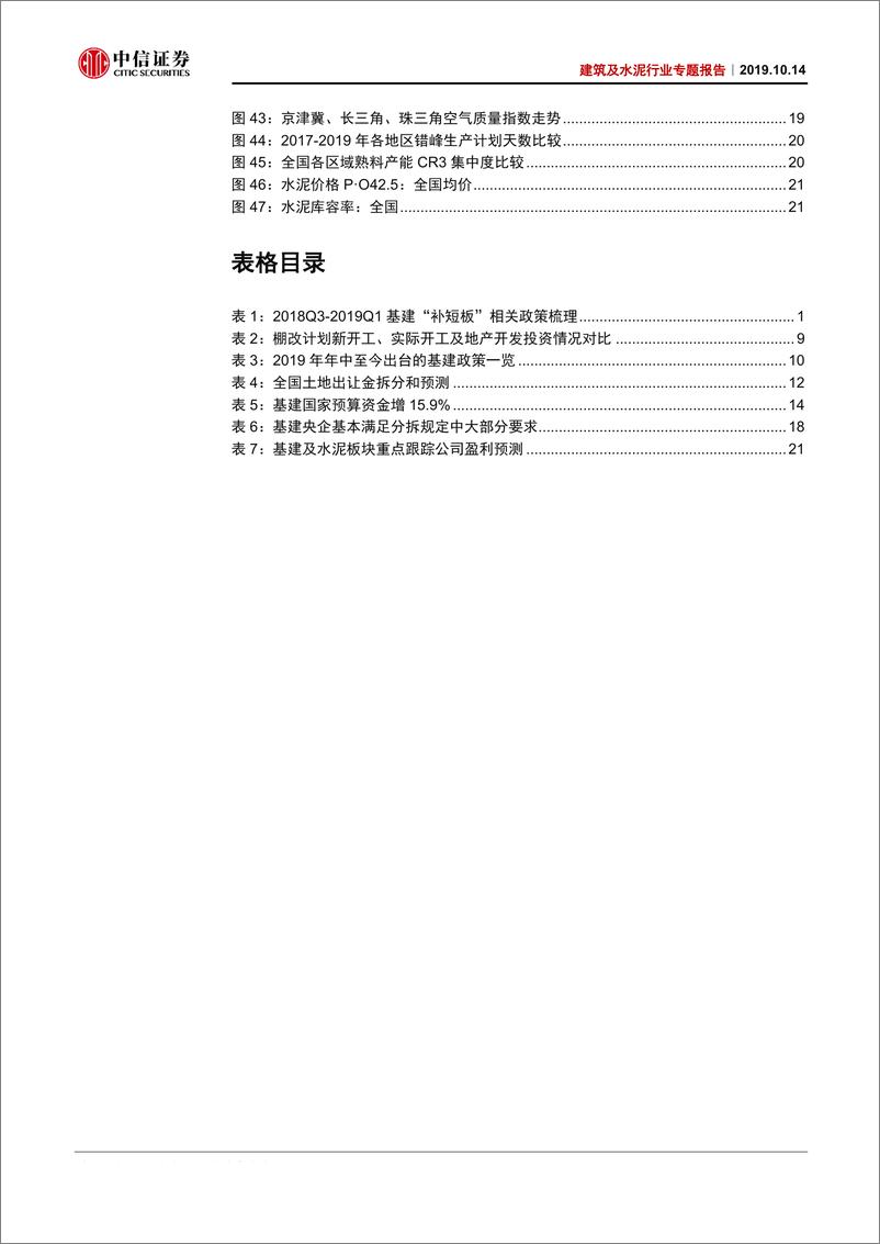 《建筑及水泥行业专题报告：托底作用凸显，基建仍可加码-20191014-中信证券-27页》 - 第5页预览图