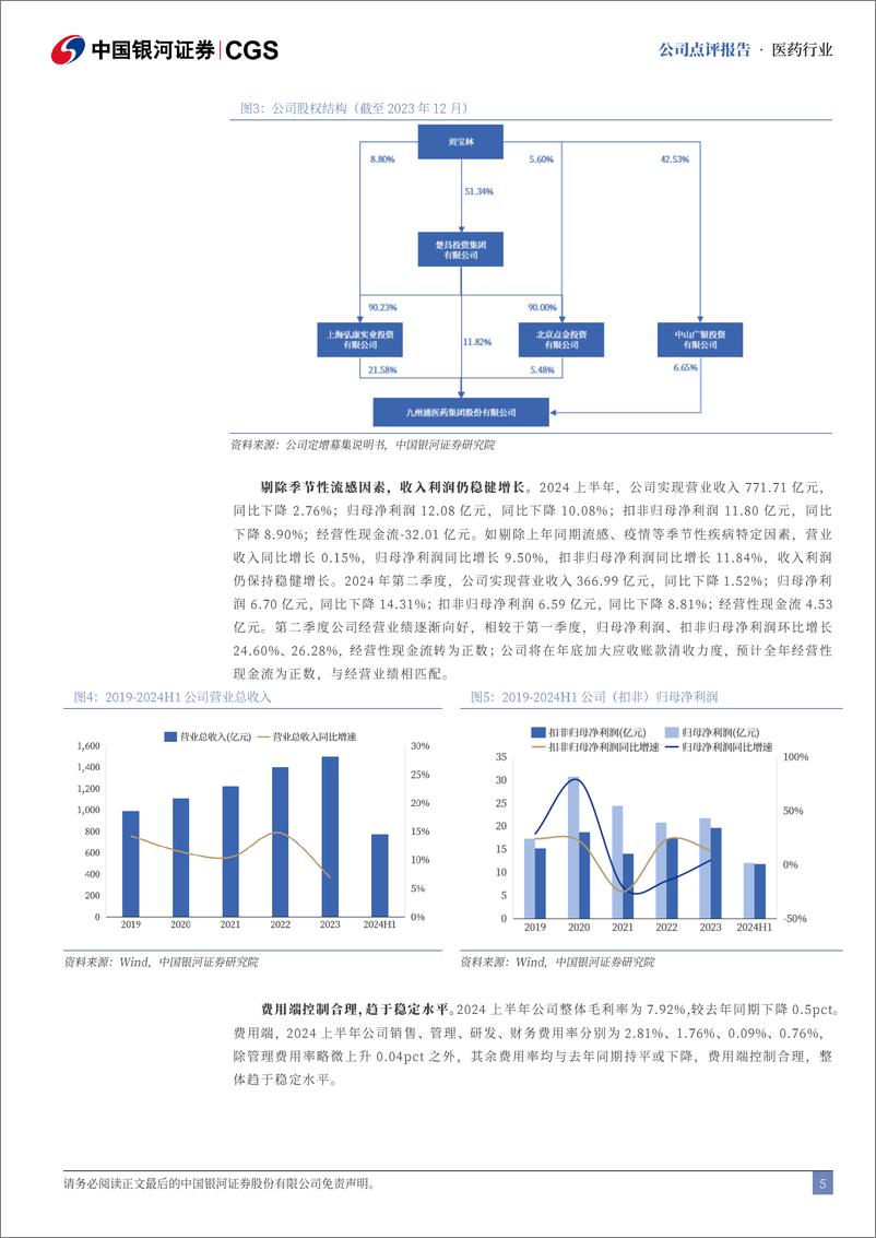 《九州通(600998)2024年中报业绩点评：“三新两化”战略赋能，创新业务快速发展-240830-银河证券-13页》 - 第5页预览图