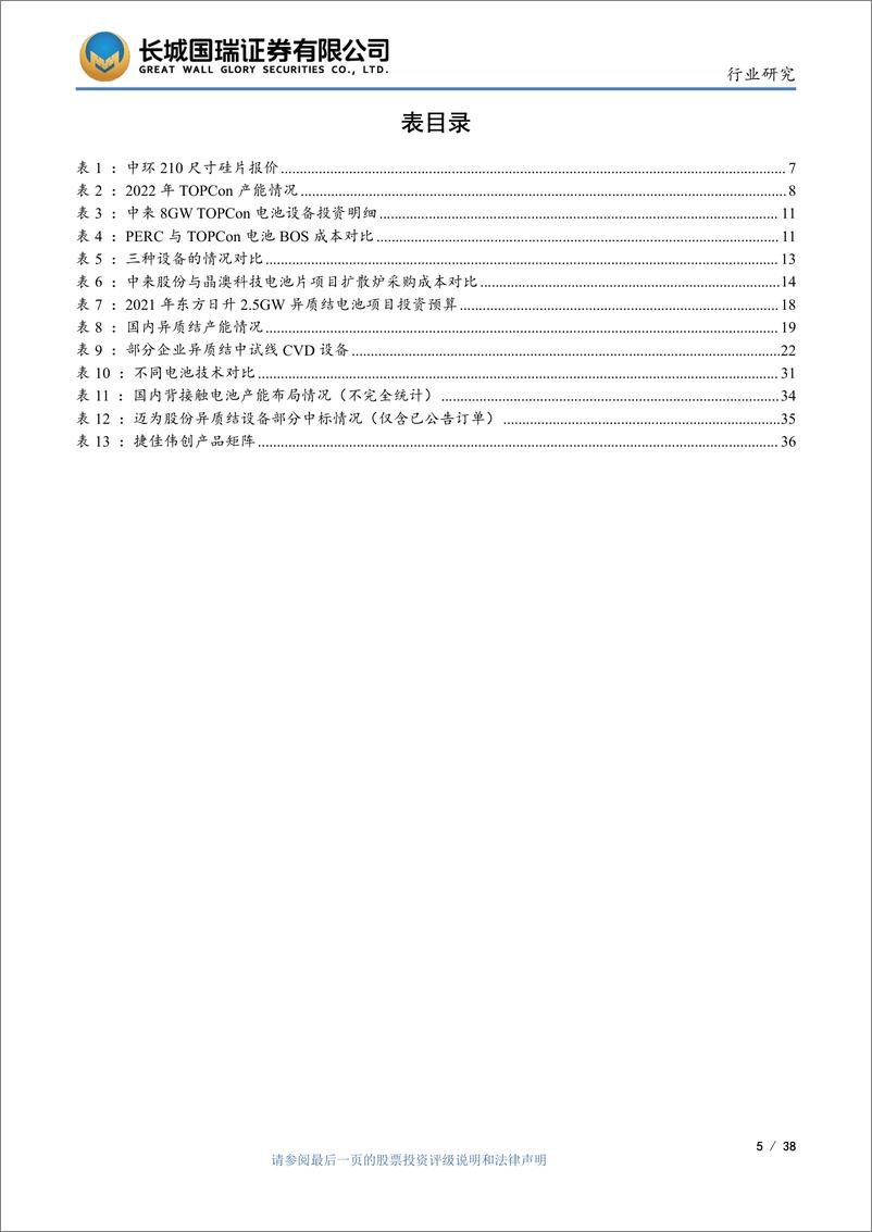 《光伏设备行业：N型电池产业化进程加快，设备行业有哪些投资机会？-20220805-长城国瑞证券-38页》 - 第6页预览图