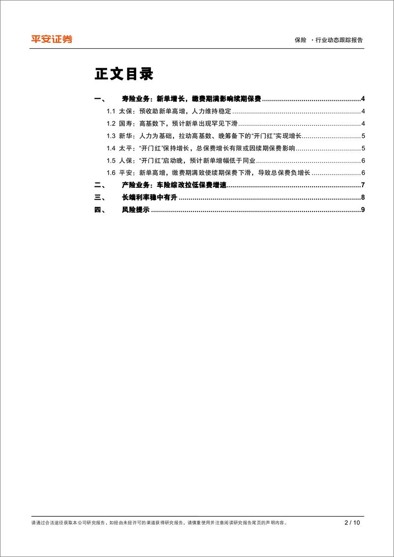 《保险行业动态跟踪报告：首月录得“开门红”，关注资负双驱下的估值修复-20210224-平安证券-10页》 - 第2页预览图