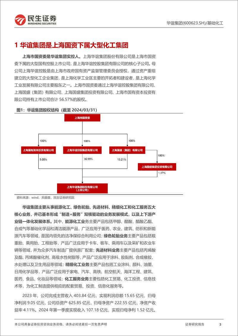 《华谊集团(600623)首次覆盖报告：管理效率优化，钦州基地打开发展新格局-240724-民生证券-20页》 - 第3页预览图
