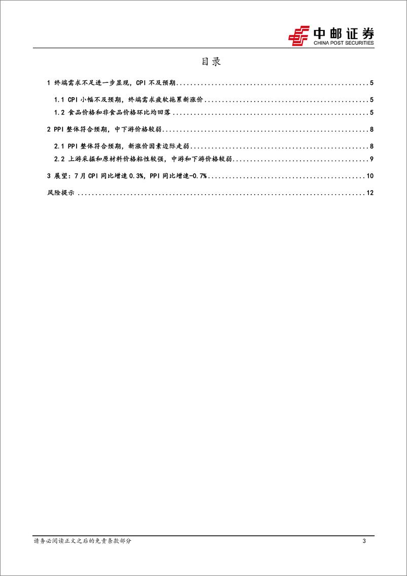 《宏观研究：有效需求不足制约新涨价，仍需政策提质增效-240710-中邮证券-14页》 - 第3页预览图