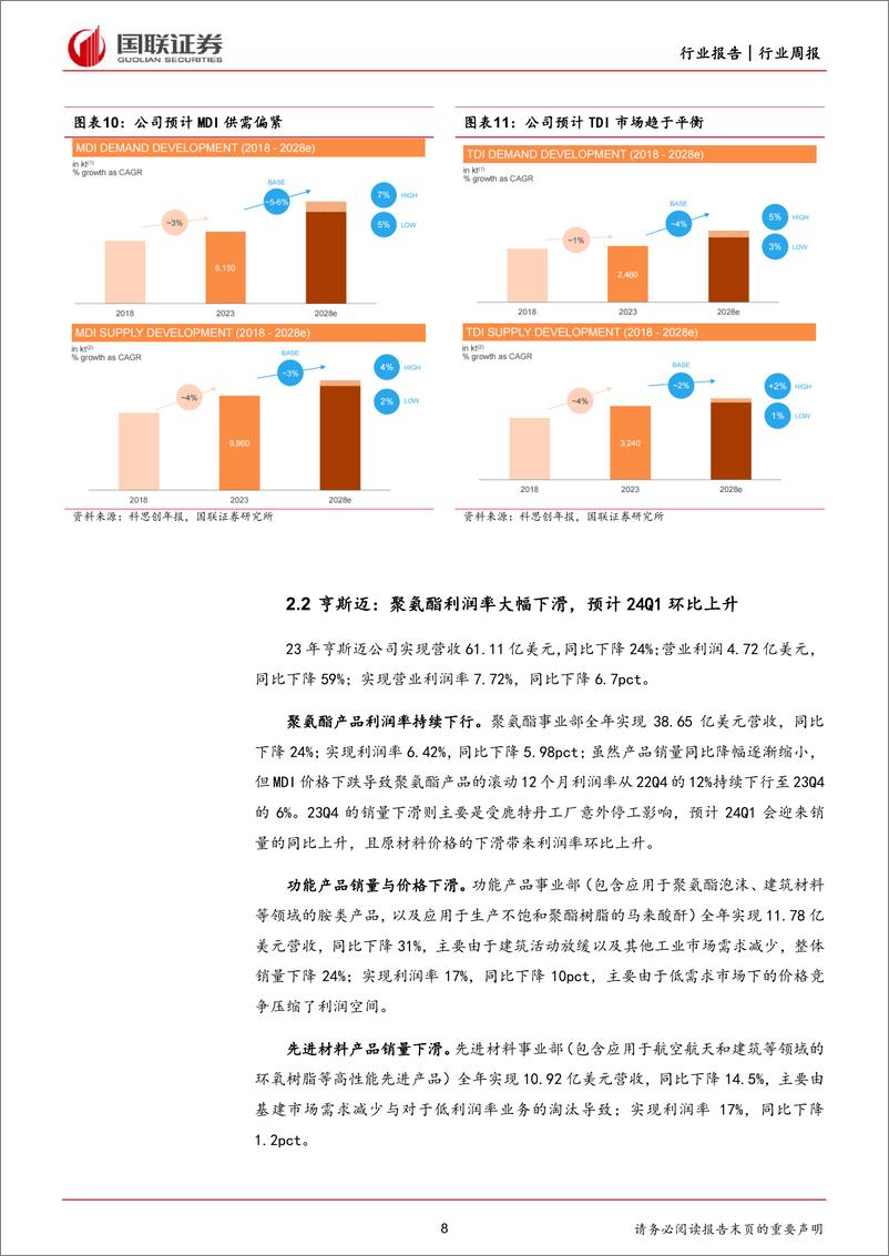 《基础化工行业周专题：海外化工综合巨头和聚氨酯领先企业业绩解读》 - 第8页预览图