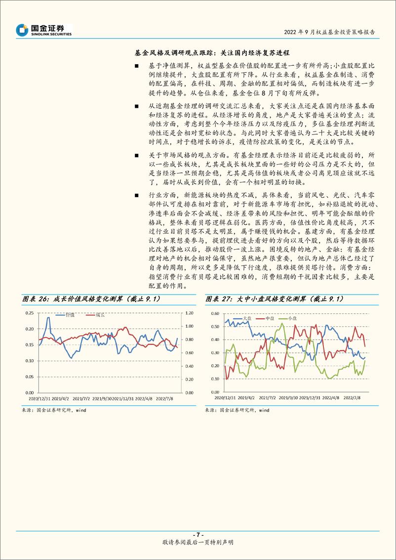 《2022年9月权益基金投资策略报告：均衡打底，以灵活、逆向、中小盘风格产品提高弹性-20220906-国金证券-22页》 - 第8页预览图