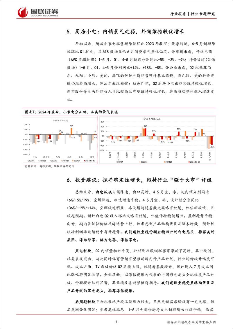 《国联证券-家用电器2024年中报前瞻_探寻确定性增长》 - 第7页预览图