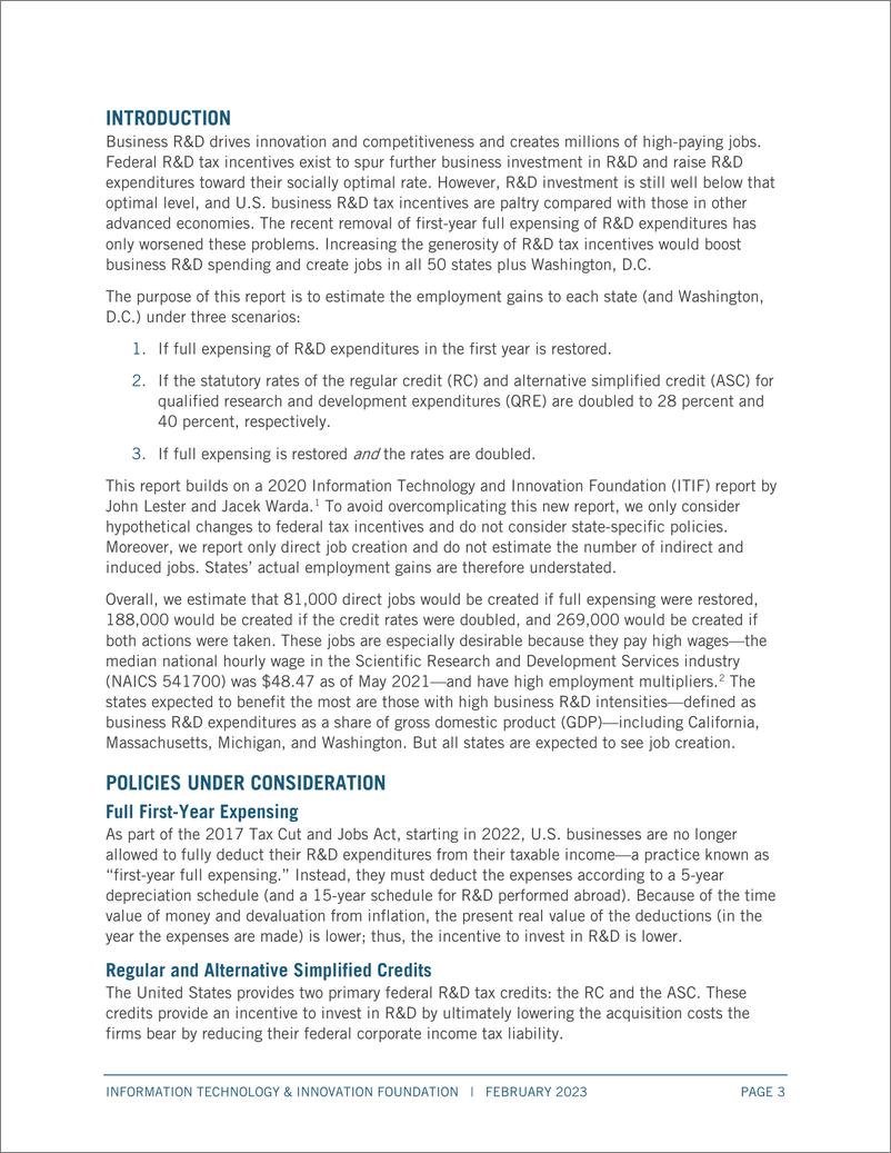 《ITIF-加强联邦研发税收激励措施对州一级就业的影响（英）-2023.2-20页》 - 第4页预览图