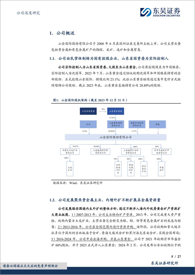 《山金国际(000975)具备优秀成本控制能力的黄金新贵，全球化布局开启二次增长曲线-240811-东吴证券-27页》 - 第5页预览图