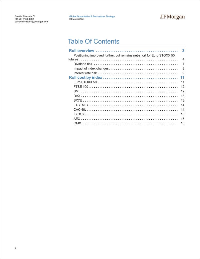 《JPMorgan-European Equity Futures Rollover Outlook March 2024 - June 2...-106855608》 - 第2页预览图