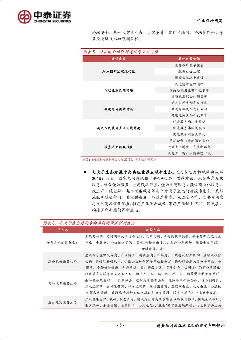 电气设备行业国家电网发布《泛在电力物联网白皮书2019》点评：顶层架构已明晰，泛在换挡再加速-20191014-中泰证券-10页 - 第6页预览图