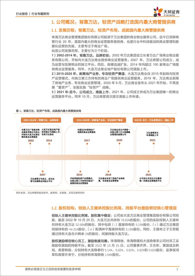 《商贸零售行业专题研究：万达商管，依托万达集团，加速第三方拓展，龙头地位持续强化-20230321-天风证券-28页》 - 第6页预览图