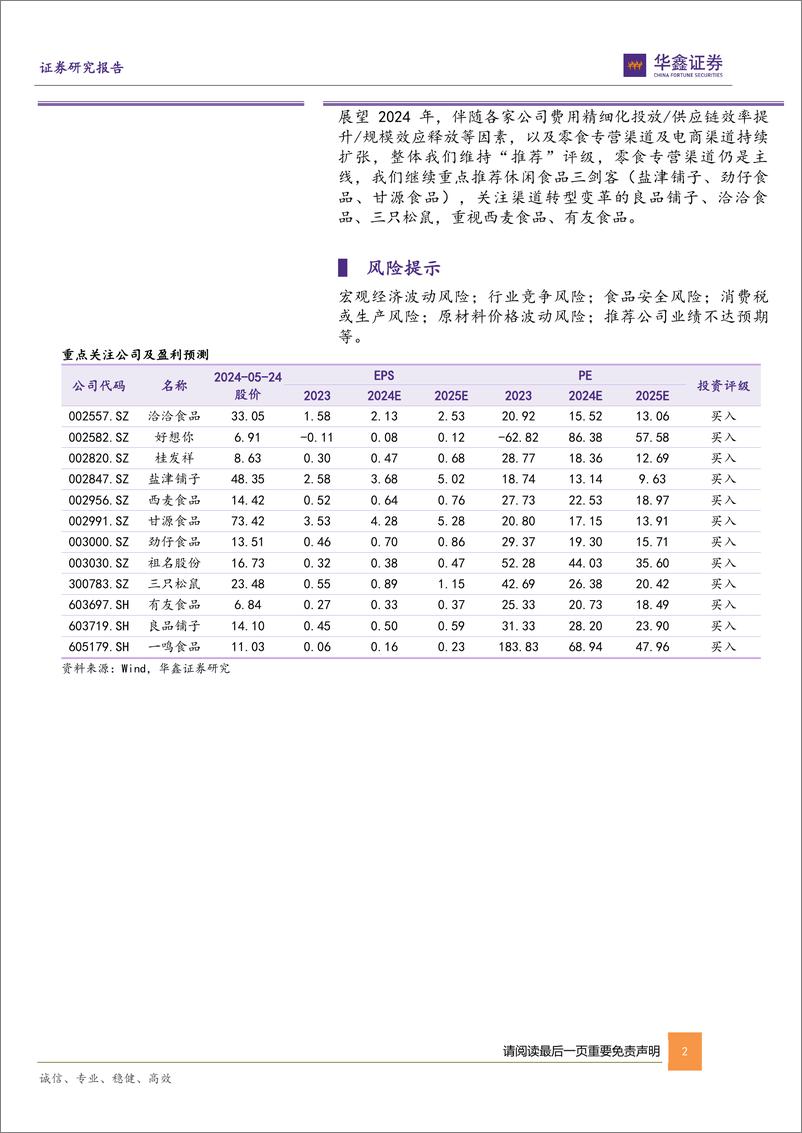 《休闲食品板块2023年及2024Q1总结：渠道转型红利释放，盈利端增长可期-240524-华鑫证券-25页》 - 第2页预览图