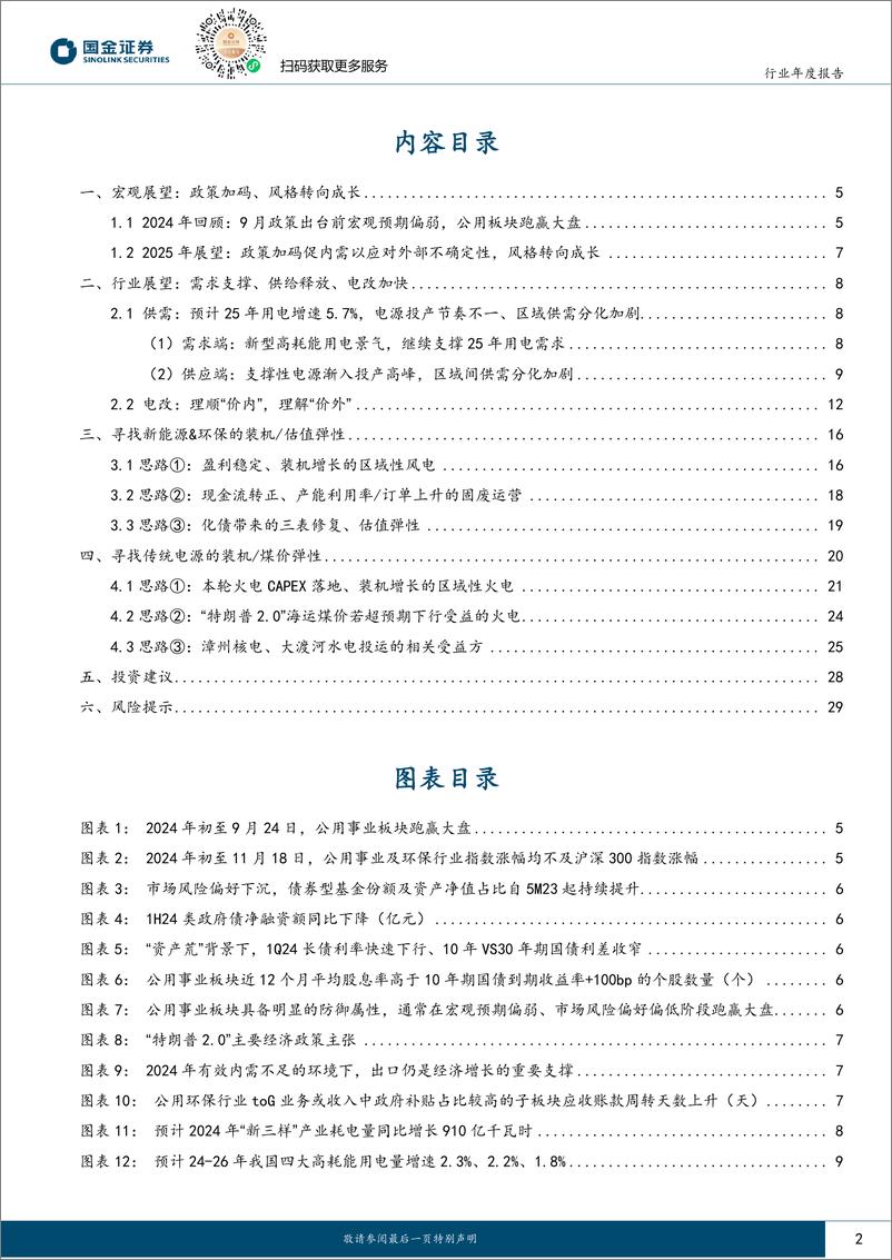 《公用事业及环保产业行业年度报告：电源侧投资开花结果，与成长风格共振-241125-国金证券-31页》 - 第2页预览图