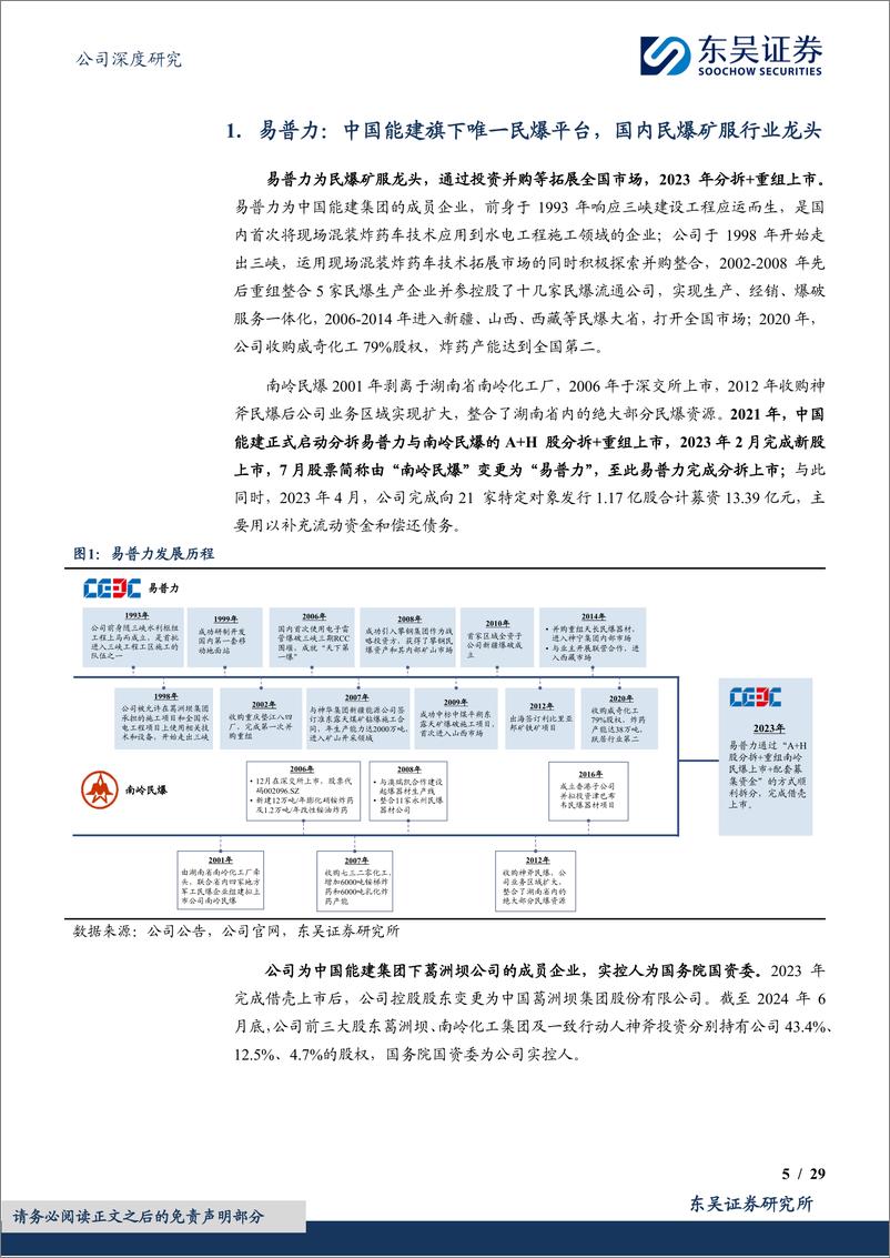 《易普力(002096)国内民爆矿服龙头，尽享财政加码红利-241024-东吴证券-29页》 - 第5页预览图