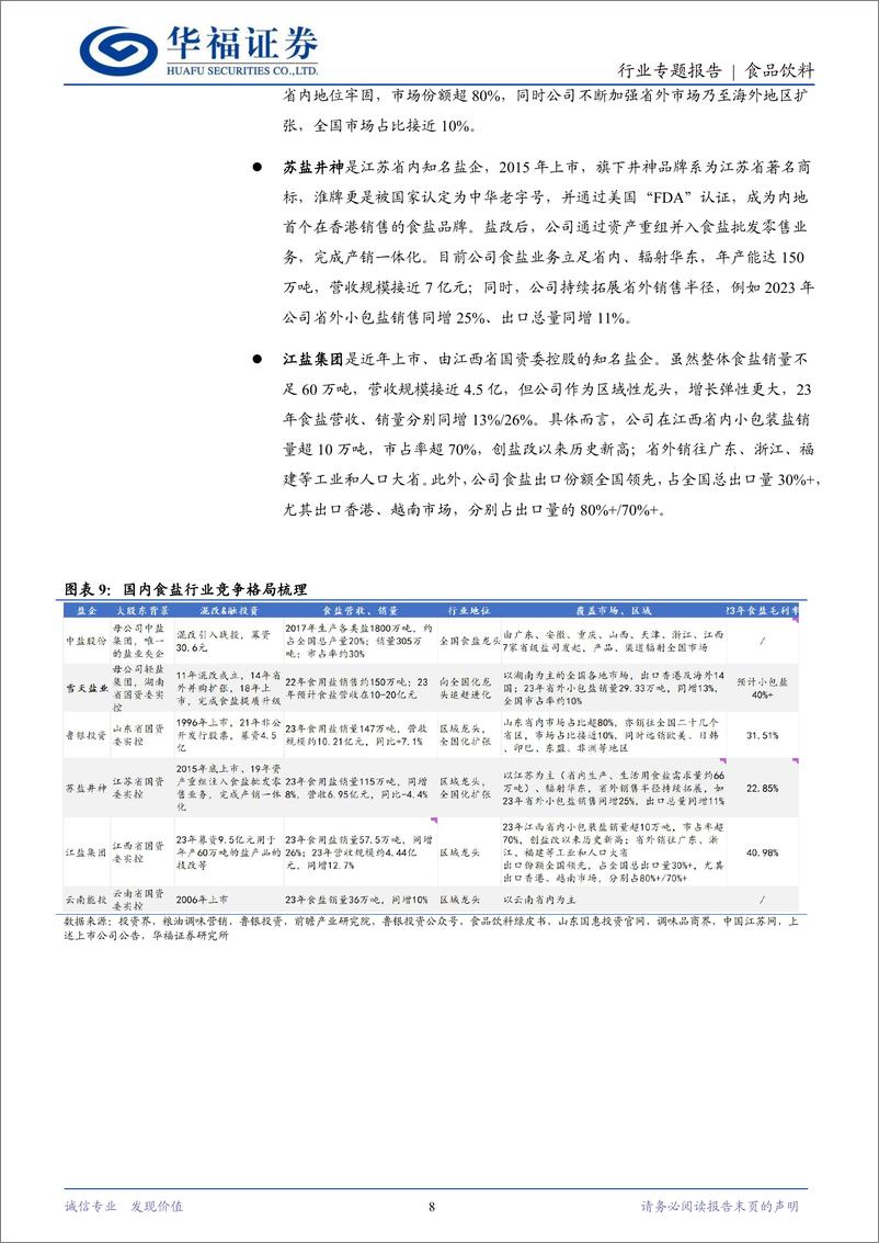 《食品饮料行业专题报告：盐为百味源，改革塑新机-240613-华福证券-14页》 - 第8页预览图