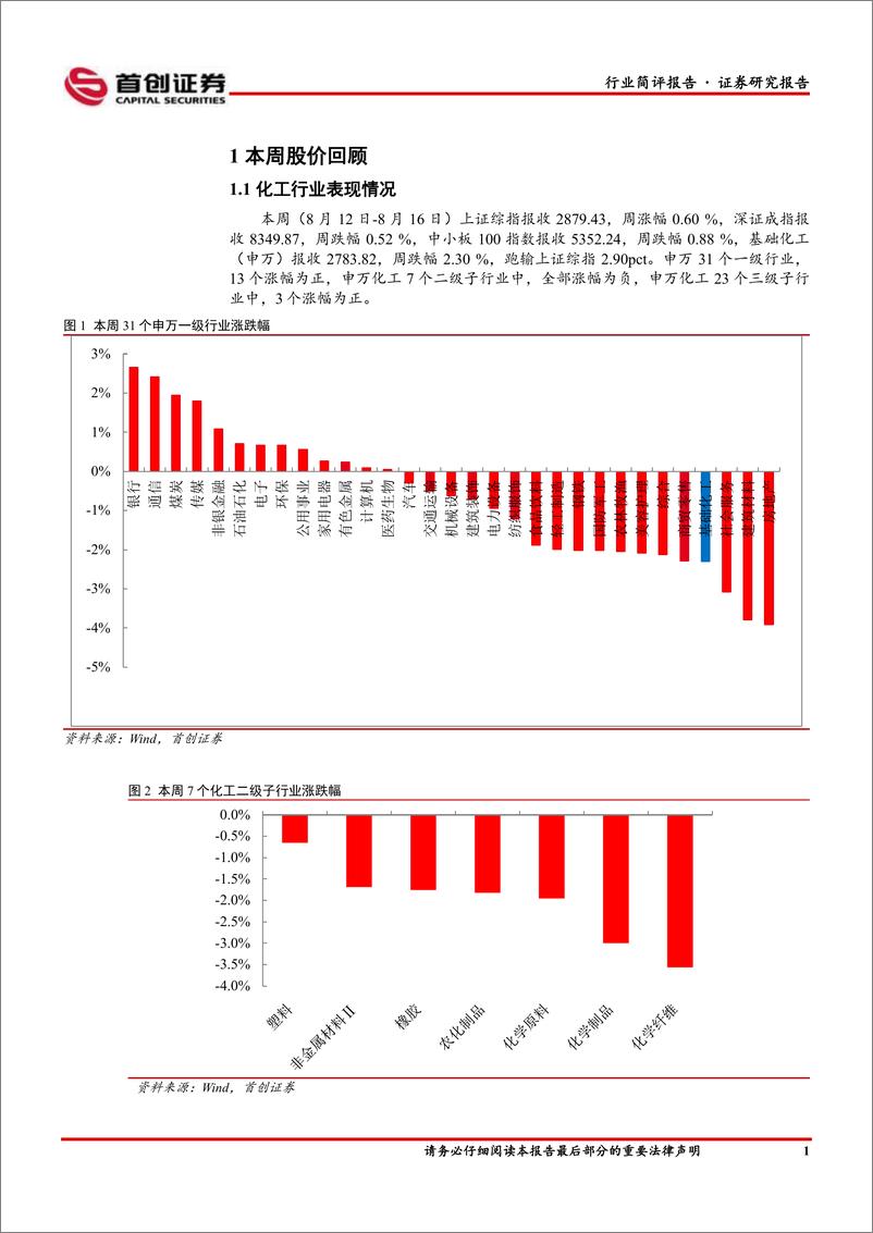 《基础化工行业简评报告：液氯涨幅居前，凯赛生物上半年利润同比增长-240819-首创证券-15页》 - 第2页预览图