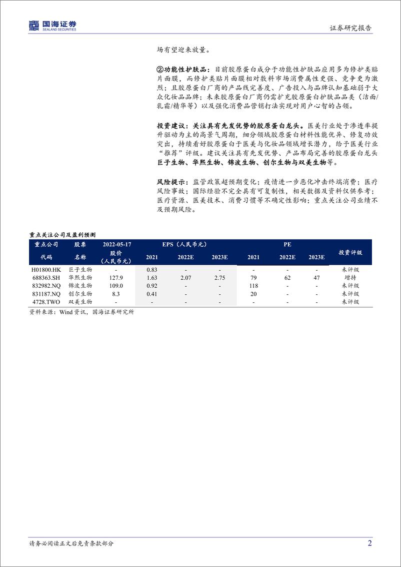 《医美行业深度系列：胶原蛋白，皮肤“软黄金”，行业红利与竞争格局-20220518-国海证券-29页》 - 第3页预览图