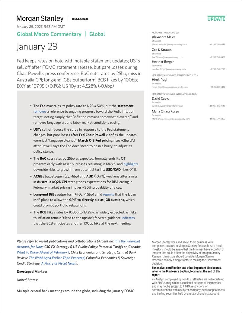 《Morgan Stanley Fixed-Global Macro Commentary January 29-113151141》 - 第1页预览图