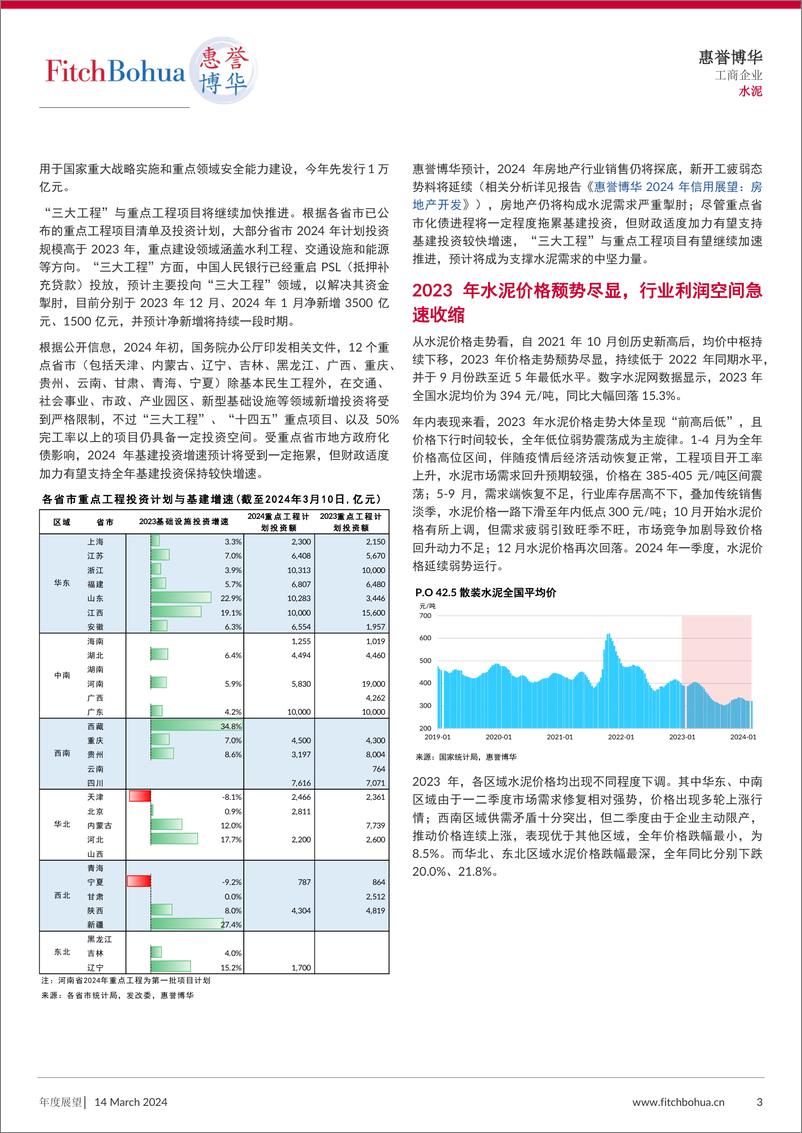 《惠誉博华2024年信用展望-水泥-9页》 - 第3页预览图